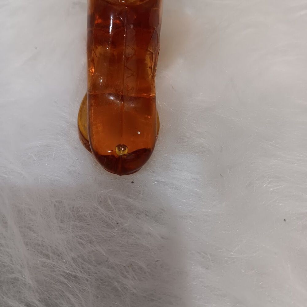 vintage L.E. Smith Glass Amber Boot matchstick or toothpick holder - Picture 8 of 9